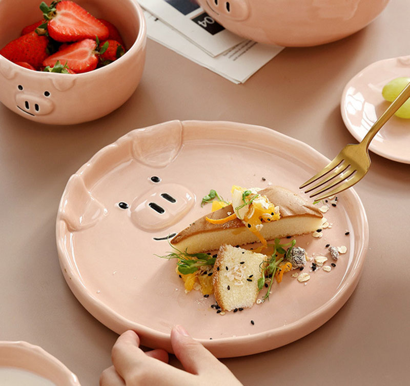 豚の形をした可愛い食器セット 陶器製 日本風漫画 立体食器| Alibaba.com