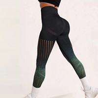 Leggings de yoga sans couture dégradé ombré pour femme, taille haute, effet ventre plat, pour entraînement, gym, fitness, sport et tenue active – Meilleures ventes