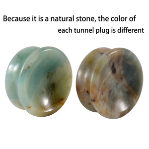 Plugs d'oreille en pierre naturelle de cristal rose massif, double 6 mm, forme géométrique tendance, bijoux de <span class=keywords><strong>piercing</strong></span> corporel pour hommes - Product Image 3