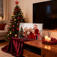 Cadre photo en acrylique double face Cadre photo magnétique pour réfrigérateur Cadeau de Noël pour la décoration de la maison et des vacances