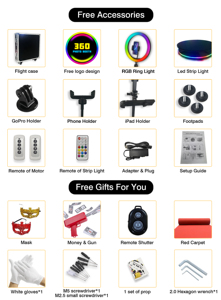 Cabina Fotografica Portatile con Supporto in Metallo Robusto, Piattaforma Rotonda per Smartphone, Eventi Matrimoniali, <span class=keywords><strong>Video</strong></span> a <span class=keywords><strong>360</strong></span> Gradi - Product Image 4