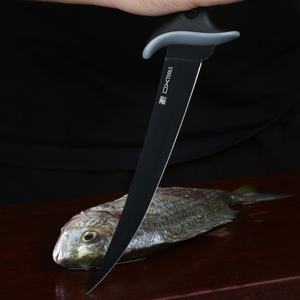 Cuchillo de Pesca Recto con Punta Caída, Cuchillo Bowie para Acampada al Aire Libre, Acero Inoxidable, Mango de Goma, 3mm de Grosor, 20cm, Multiusos, Bricolaje - Product Image 5
