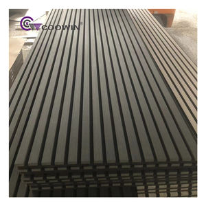 Panel de sonido acústico panel de pared de listón extraíble madera 3D listón negro paneles de pared de madera azulejo interior - Product Image 2