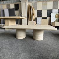 Table basse carrée en travertin naturel moderne OEM ODM pour salon, villa haut de gamme, hôtel