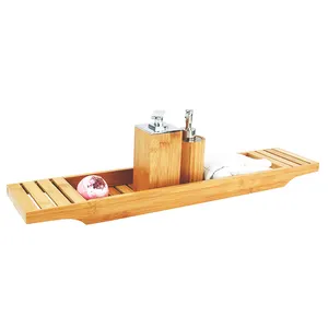 Youlike 2022 Luxury Manufacturer Bridge Bamboo Wood Supplier Bath Accessories Bathtub Caddy Tray for Bathroom