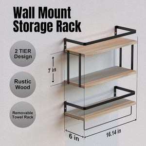 Passing On <b>The</b> <b>Kingdom</b> Wooden Wall-Mounted Shelf 24 In With Towel Rack And Storage For Bathroom - Product Image 3