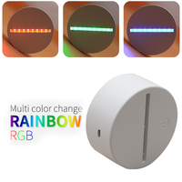Lampe de nuit LED à changement de couleur 7 couleurs, forme ronde 3D blanche, base de lampe à commande tactile pour Noël
