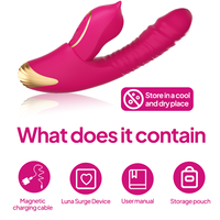 9-Frequenz Wasserdichter Vibrator mit Vaginaler Erwärmung, Saugfunktion und Einziehbarer Kombination für Weibliche Masturbation
