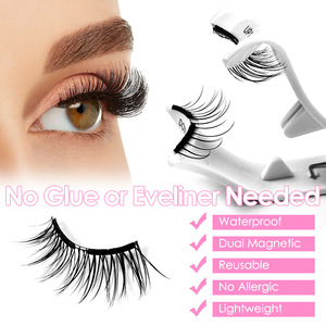 Cils magnétiques réutilisables sans colle, effet 3D naturel, en fibres synthétiques, format voyage, pour usage quotidien – Offre Spéciale - Product Image 2