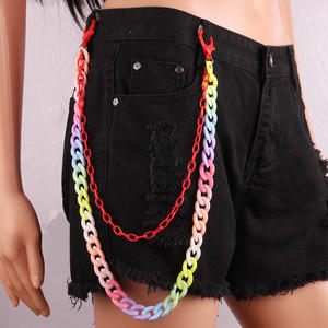 Candy-Colored Double Layer Resin Pants <b>Chain</b> Waist <b>Chain</b> For Women Casual Street Style Fashion Accessory - Product Image 3