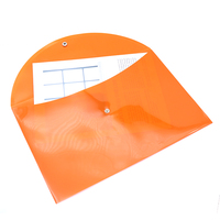 Vente en gros d'enveloppes de dossiers en plastique de couleur A4 avec bouton pression en métal et porte-cartes de visite pour le stockage de documents