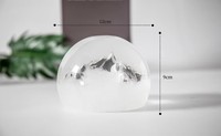 Baromètre en verre de tempête élégant en forme de montagne, prévision météo créative ovale de bureau avec effet de chute de bouteille, bougeoirs et pots
