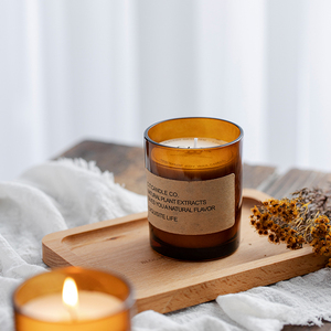 Bougie ronde artisanale parfumée au thé, biologique, colorée, personnalisée, en soja, en gros, 140g - Product Image 3