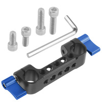 Accessoire de photographie OEM/ODM, vis 1/4, pince à rail double de 15 mm pour appareils photo reflex numériques, cage, système de suivi de mise au point