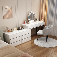 Nouvelle Table de Maquillage Luxe Léger Simple et Moderne, Commode de Chambre à Coucher, Coiffeuse Crème Style Nuage avec Miroir.