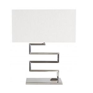 Lámpara de mesa de hotel de cromo pulido de metal simple de decoración moderna con pantalla doble - Product Image 2