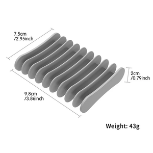 Home Decor Silicone Soap Dish Holder <b>Tray</b> Saver Drainer for Kitchen <b>Shower</b> Bathroom - Product Image 2