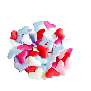 Cuori in Tessuto Ilan 3cm 15pz Rosso Rosa Blu Bianco per Decorazioni e Artigianato - Product Image 2