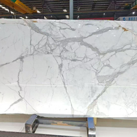Dalles de marbre blanc Calacatta naturel haut de gamme Newstar, polies, pour projets de carrelage