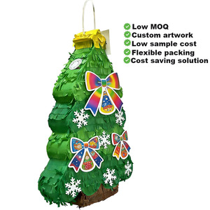 Nouveauté 2026, populaire pour les fêtes et les événements : Piñata Arbre de Noël Mexicain Fiesta de <span class=keywords><strong>16</strong></span> pouces avec bâton, bandeau et ensemble de confettis - Product Image 2