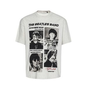 เสื้อยืดกราฟิก<span class=keywords><strong>วง</strong></span>เดอะบีเทิลส์แบบคัสตอมสำหรับผู้ชาย ทรงโอเวอร์ไซส์ สไตล์วินเทจ ร็อค ย้อนยุค 90s สตรีทแวร์ ผ้าหนา ทรงบ็อกซี่ ไหล่ตก - Product Image 1