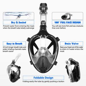 Mascarilla de buceo plegable de silicona, máscara bucal de cara completa con gran lente, personalizada, disponible, 180 - Product Image 1