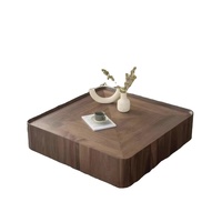 Table basse carrée moderne de style nordique pour salon, en bois de noyer avec texture parquet, panneau médiéval, pour la maison