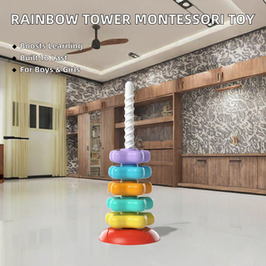 ของเล่นเสริม<span class=keywords><strong>พัฒนาการ</strong></span>เด็กเล็ก <span class=keywords><strong>0</strong></span>-<span class=keywords><strong>1</strong></span> <span class=keywords><strong>ปี</strong></span> วงแหวนหมุนซ้อนกันได้ รูปทรงรุ้ง มีเสียงเพลง ปลอดภัยสำหรับเด็กกัดเล่น ขายส่ง - Product Image 5