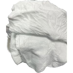 2024 JES 100% コットンソフト素材10 kgベールズインダストリアル使用ホテルリサイクルホワイトテリータオルラグ - Product Image 1