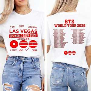 T-shirt K-Pop OEM ODM World Tour 2026 – Tenue de concert Las Vegas – Merchandise pour fans Army – Jungkook, Jimin, V, Suga, <span class=keywords><strong>RM</strong></span>, <span class=keywords><strong>Jin</strong></span> – Double face K-Pop - Product Image 4