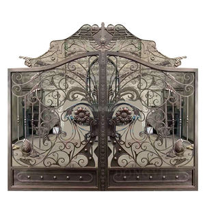 Puerta de Hierro Forjado Decorativa, Elegante y Atractiva para la Entrada Principal del Hogar, con Motor Eléctrico Europeo - Product Image 3