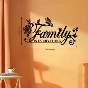 Métal Art Déco Fer Noir Anniversaire Famille Slogan Tenture Murale Porte Extérieure Décoration Maison - Product Image 4