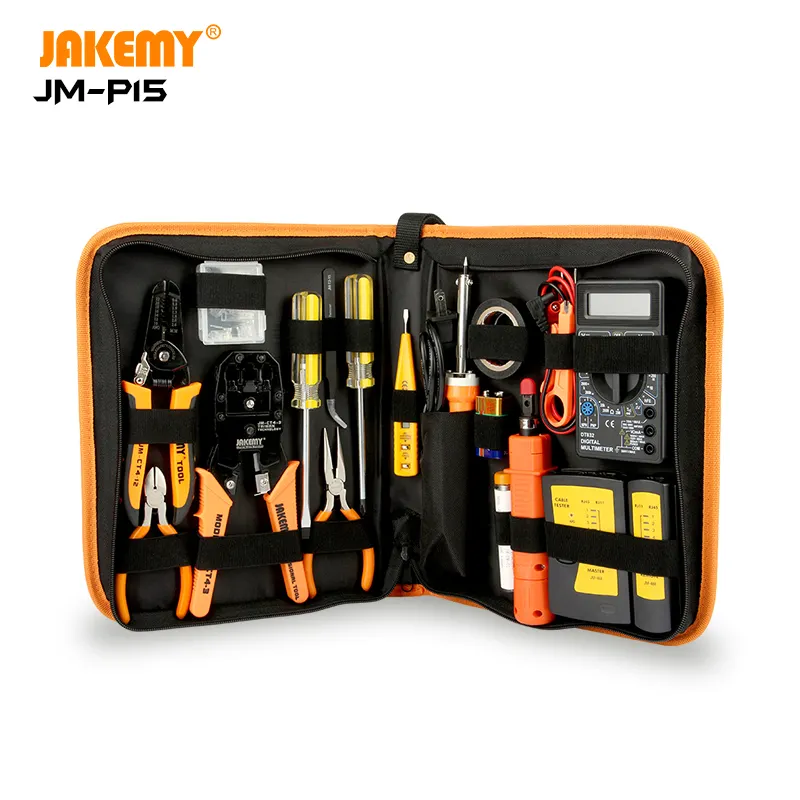JAKEMY JM-P15 थोक Electricians नेटवर्क पेचकश उपकरण मरम्मत उपकरण सेट बिजली के उपकरण किट टांका लोहे किट