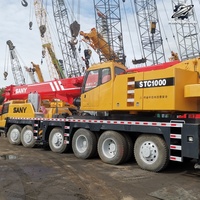 Promotion : Grue mobile Sany STC1000 100 tonnes à flèche télescopique hydraulique pour levage de chantier, faible nombre d'heures, livraison rapide