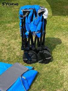 Chariot pliable à quatre roues en acier robuste avec grande capacité pour le camping en plein air, la randonnée et l'utilisation en jardin - Product Image 4