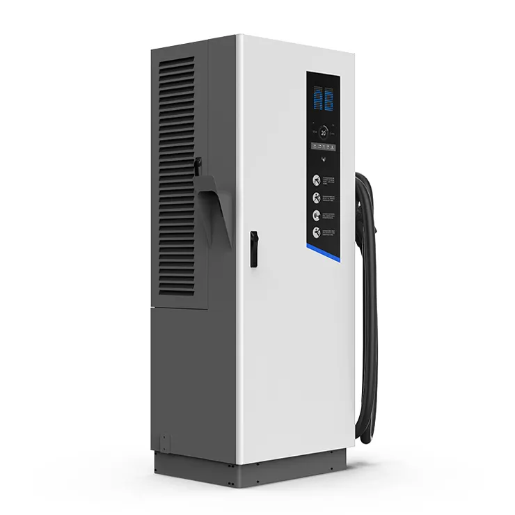 Factory Direct selling floor stand high power commercial DC EV Charger chademo+ccs double connector 50kw/60kw