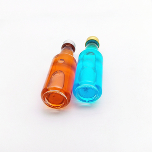 Mini mignon rond 50ml hautement blanc verre spiritueux vin bouteille d'alcool avec couvercle en aluminium - Product Image 4