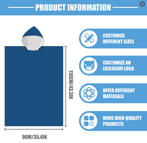 Toalla Poncho con capucha para adultos, Poncho <span class=keywords><strong>de</strong></span> <span class=keywords><strong>playa</strong></span> para Surf, traje <span class=keywords><strong>de</strong></span> neopreno superabsorbente, toalla cambiante con capucha - Product Image 5