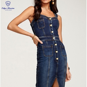 Vestidos Vaqueros Personalizados para Damas, Últimos Modelos de Vestidos Vaqueros Azules para Mujer - Product Image 3