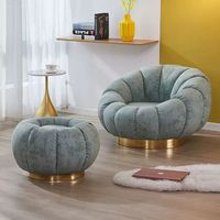 Boconcept – chaise longue pivotante en forme de citrouille avec repose-pieds, blanc crème