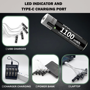 Batteria agli Ioni di Litio <span class=keywords><strong>AAA</strong></span> 1.5V con Logo Personalizzato, Ricaricabile USB a Tensione Costante per Serrature Intelligenti e Telecomandi - Product Image 5