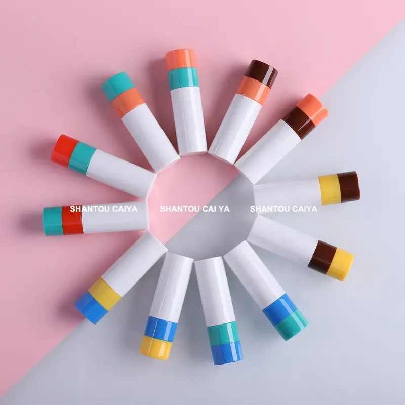 shantou cosmetic tubes Factory Macaroon Color Lipstick Container kid cute min round colorful Empty Lipstick Tube