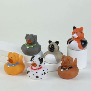 Wholesale Plastic Milk Tea Shop Little Yellow Duck Children's Bathroom <b>Bath</b> Toy Squeaky Squishy Customized Design Gift - Product Image 6