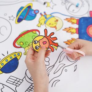 Verwijderbaar Diy Behang Scroll Rollende Ruimte Kleurrol Graffiti Zelfklevende Schilderij Roll Kit Voor Kinderen - Product Image 3