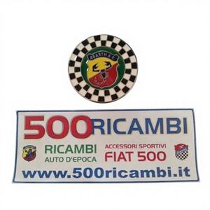 Logo Rotondo Generico FIAT 500 D F L R Scacchi Tuning Parti Interne ed Esterne con Rond STEMMA SCRITTA ABARTH LOGO - Product Image 1