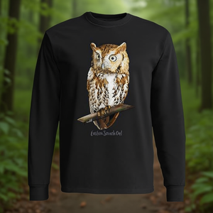 Eastern Screech Owl Graphic Long Sleeve T-<b>Shirt</b> Wildlife <b>Bird</b> Watching <b>Shirt</b> - Product Image 3