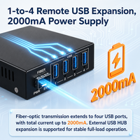 Modem USB 3.0 à fibre optique 5 Gbit/s, prolongateur USB sur fibre LC SFP avec 4 ports USB externes