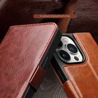 Étui portefeuille magnétique en cuir pour cartes Minibook pour iPhone 17 Air 14 13 15 Pro Max 16 Plus – Housse de protection pour téléphone portable