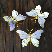 Poignée en métal émaillé personnalisée en forme de papillon, boutons métalliques multi-usages pour couvercles de casseroles, poignées pour couvercles de tasses, boutons pour boîtes à cure-dents, décoration intérieure