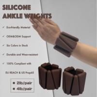 Poids de cheville en silicone 2lb 4lb (paire) – Écologiques, résistants à l'usure, pour fitness et exercice, unisexe, fermeture auto-agrippante